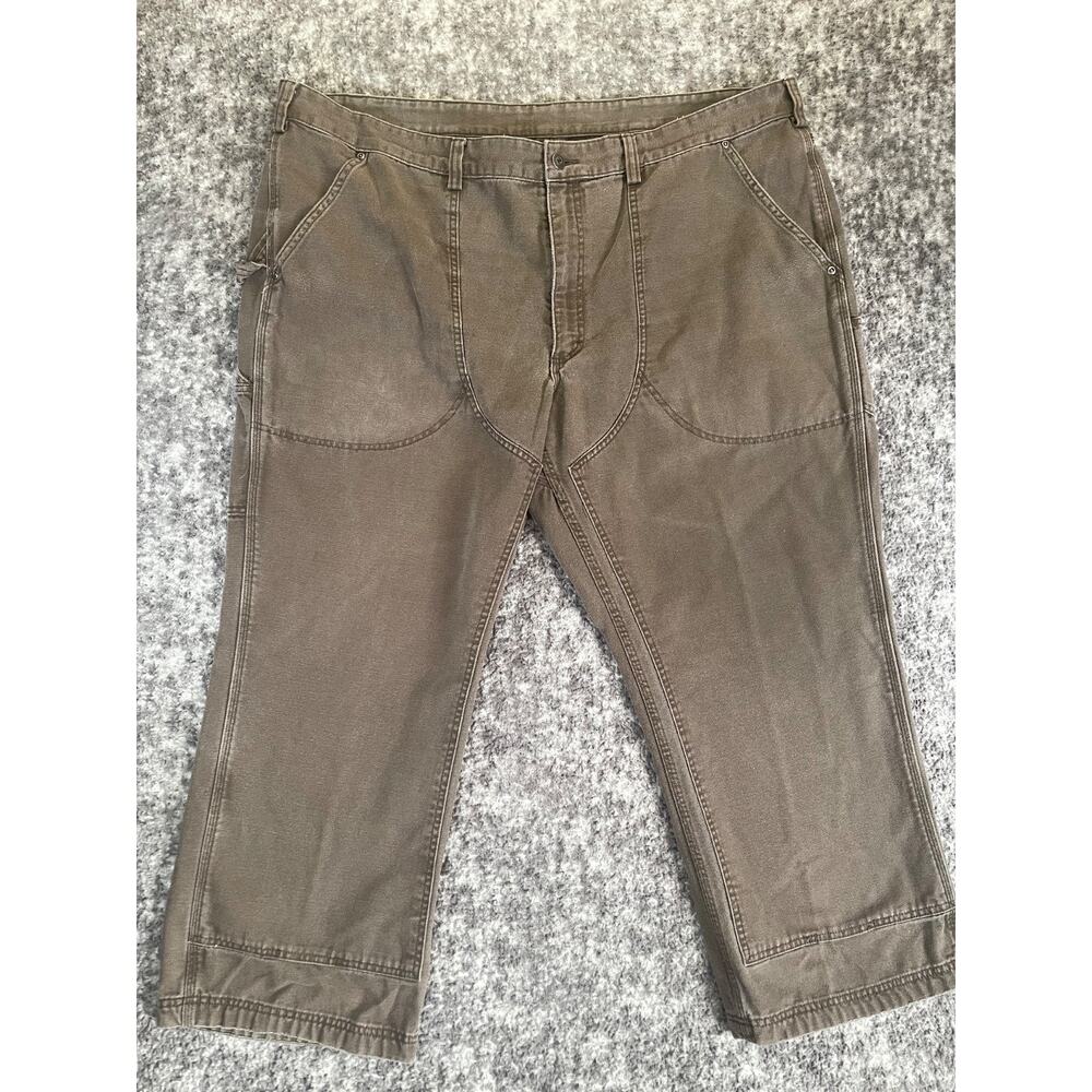 Duluth Trading Cargo Heavy Canvas Pants Mens 48x29 Reinforced Work Utility Brown
